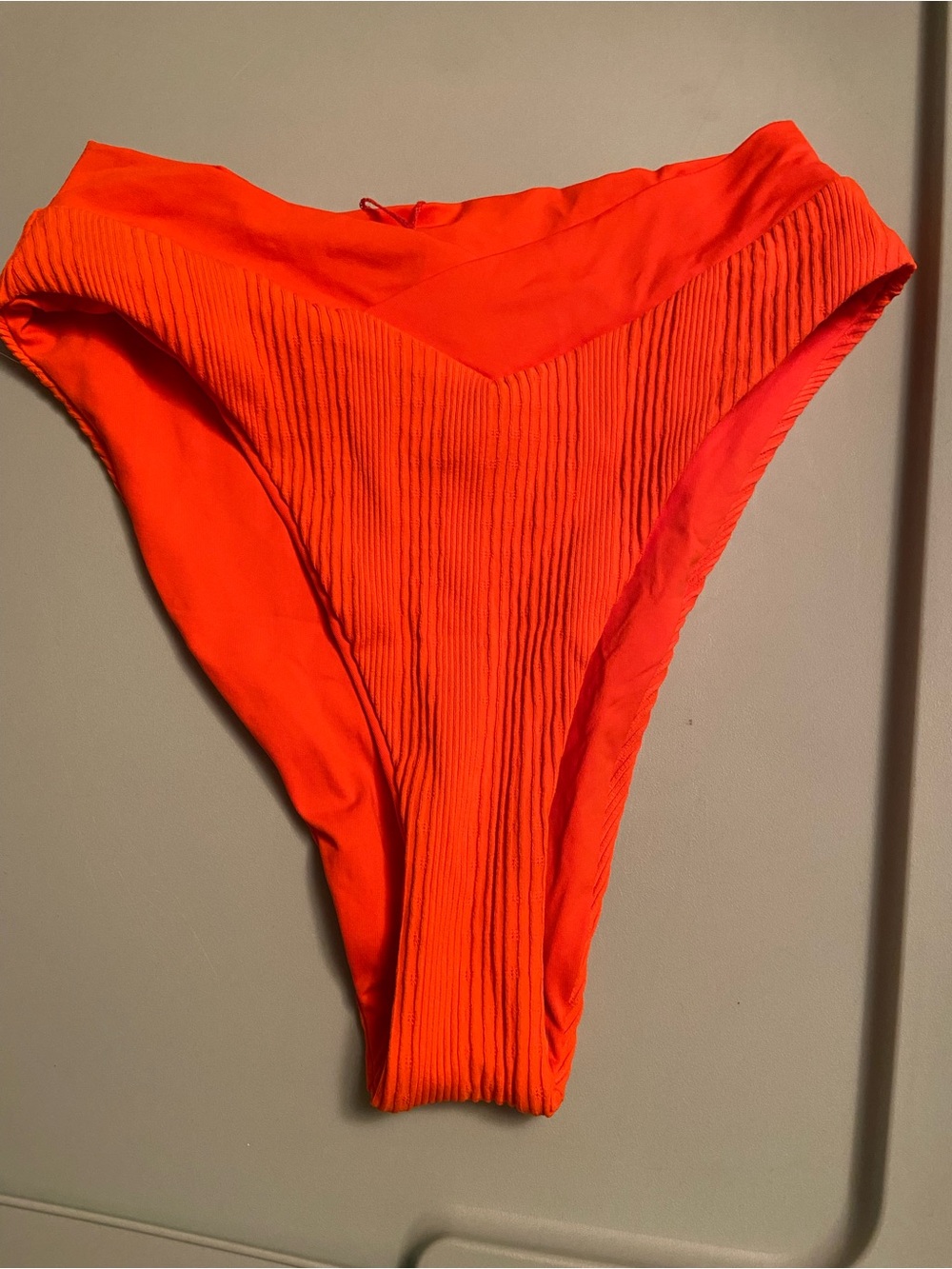 l*space Ribbed High-Cut Bikini Bottom - Orange